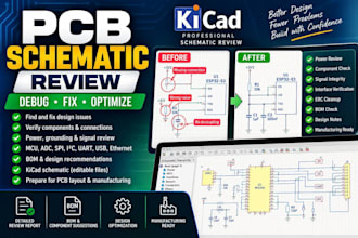 review debug and optimize your pcb schematic in kicad, easyeda and fusion360