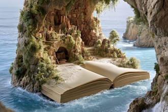 create illustrated fairytale book cover