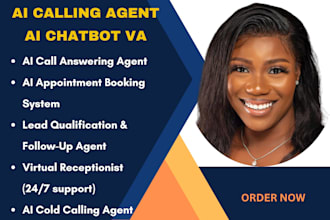 create ai calling agent , ai chatbot, call answering, booking, support