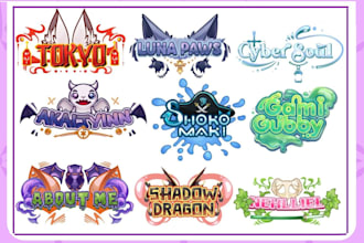 design a cute kawaii vtuber logo or twitch streamer branding