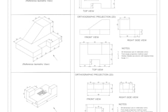 creat autocad 2d mechanical and orthographic drawing