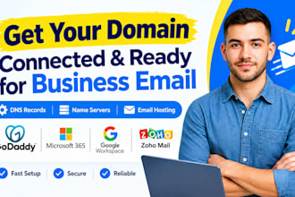 setup godaddy domain dns records name server for business email hosting provider