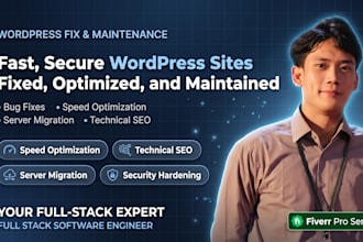 fix, maintain, and speed optimize your wordpress website