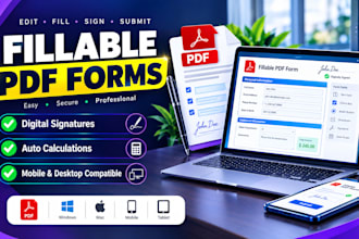 design professional fillable PDF form or interactive PDF document