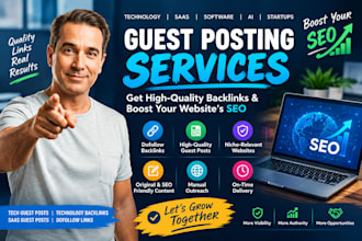 provide high quality guest posts and backlinks for SEO