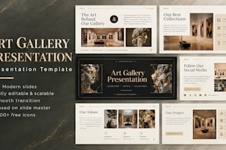 design a luxury art gallery presentation or catalog with canva