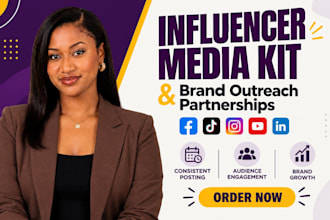 create influencer media kit and manage brand outreach partnerships