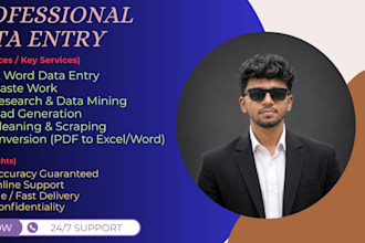 excel data entry, copy paste, b2b lead generation, and file conversion