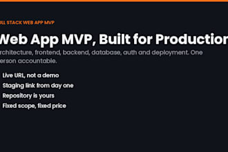 build a full stack web app mvp in react and next js