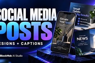 design branded instagram and facebook posts with captions