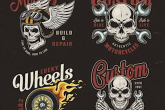 draw custom motorcycle illustration for tshirt