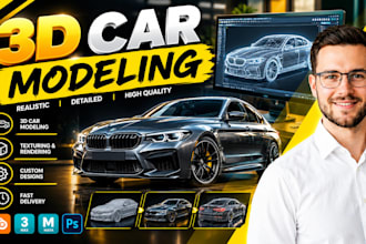 create photorealistic automotive 3d car models for game and vehicle rendering