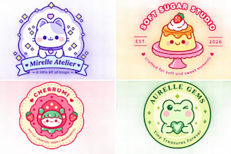 design a cute kawaii vtuber logo or twitch streamer branding
