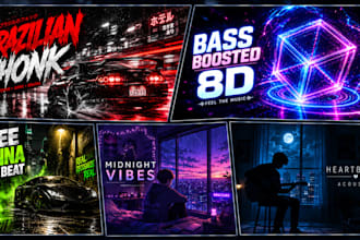 design high CTR music and beat thumbnail for youtube and spotify