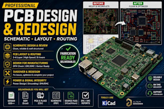 design, redesign, and review your pcb schematic and layout
