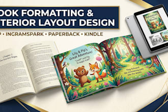 do book formatting children book interior layout design for KDP and ingramspark
