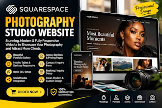 design a stunning squarespace photography studio website portfolio