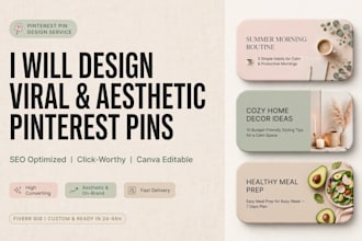 design aesthetic pinterest pins and instagram posts in canva