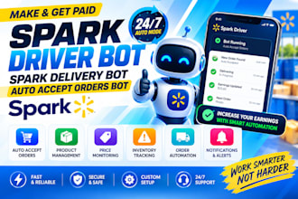 setup spark driver bot, spark delivery bot auto accept orders bot, spark bot