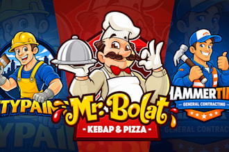 design a cartoon mascot and character logo