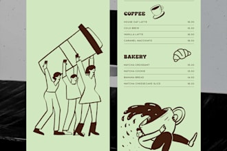 design a professional menu for your cafe