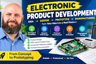 develop electronic product, pcb prototype, iot hardware, firmware, manufacturing