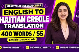 translate english to haitian creole with proofreading