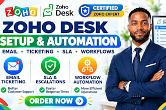 setup zoho desk email ticketing workflows sla and escalations automation