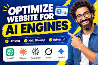 setup llms txt robots txt and XML sitemap for website for ai search engines