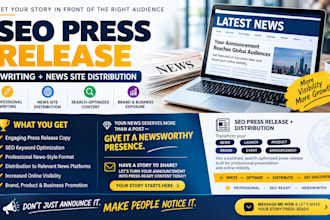 write an SEO press release and distribute it to news sites