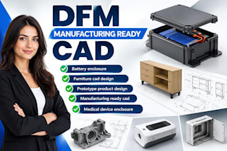 create dfm manufacturing ready cad battery enclosures furniture cad design