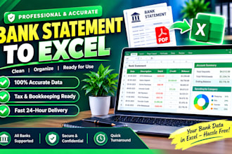 convert PDF bank statement to excel, CSV, or quickbooks