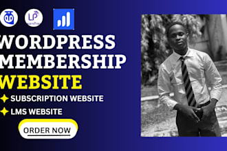 build wordpress lms membership website with memberpress and elementor