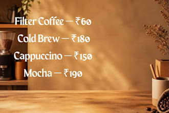 design eye catching instagram and facebook posts for your cafe or restaurant