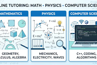 be your online tutor for math physics cs and english