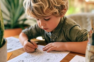 make activity pages for children with original illustrations