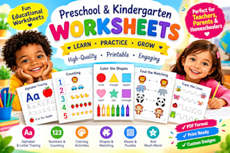 design fun preschool and kindergarten worksheets for kids