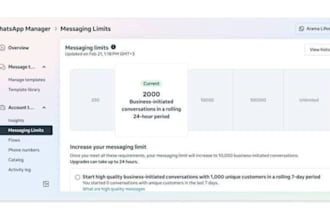 send whatsapp bulk message for 250 limit 10k 100k limit whatsapp API