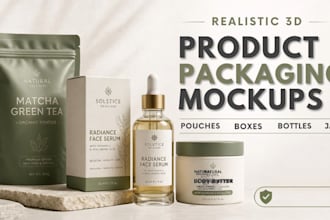 create realistic 3d product packaging mockups