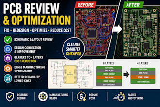 review, redesign and optimize your pcb schematic and layout