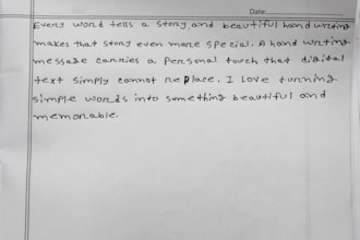 write anything in beautiful handwriting