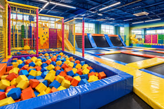 design 3d indoor trampoline park, indoor playground, family entertainment center