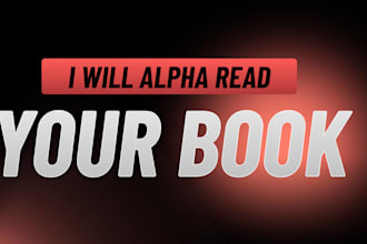 be your professional alpha reader for fantasy, sci fi, and fiction