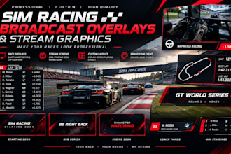 design broadcast overlays and stream graphics for your sim racing event