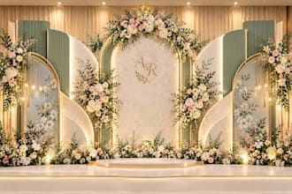 do large printable wedding backdrop design and event banner