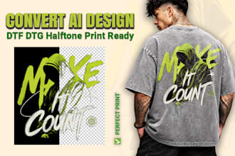 convert ai designs to dtf dtg halftone print ready files for t shirts