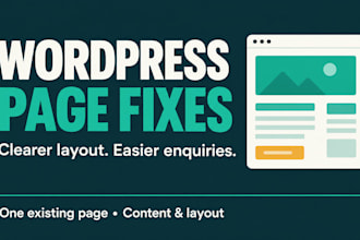 update and tidy one wordpress page for clearer enquiries