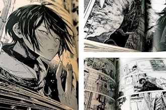 do a comic illustrations for your anime and manga book pages