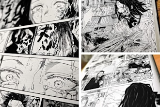 a comic illustrations for your anime and manga book pages