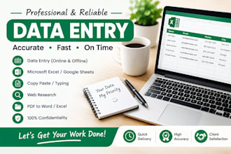 do excel data entry, formatting, and spreadsheet cleanup